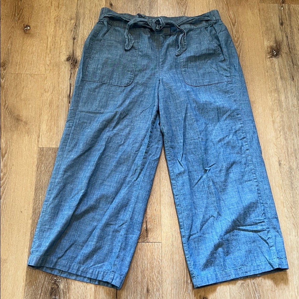 J. Crew Mid-Rise Cotton Capri Elastic Tie Waistband Pocket Jogger Pant, 14